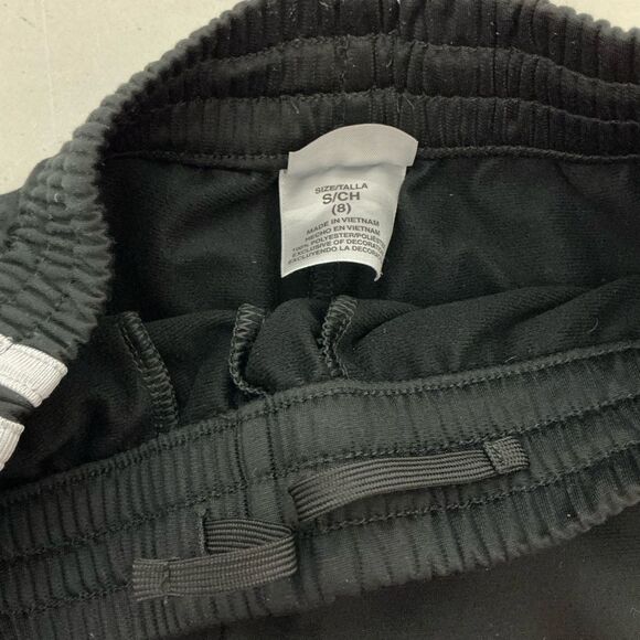 Adidas Kids Black Track Pants with white stripes A552 size 8 - Picture 6 of 6